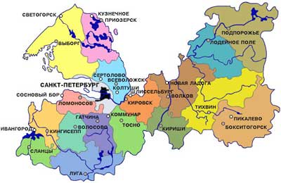 Карта Ленинградской области