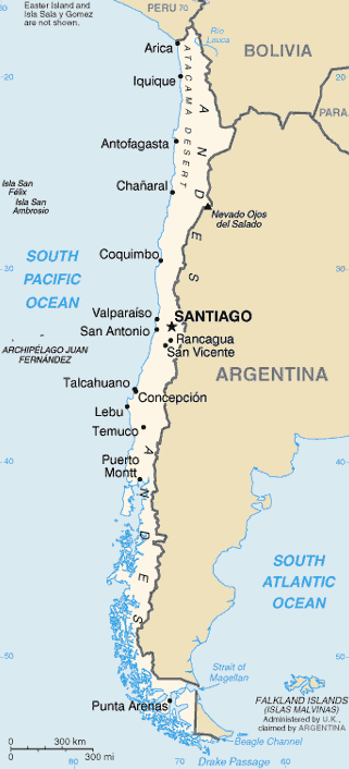 Карта Чили
