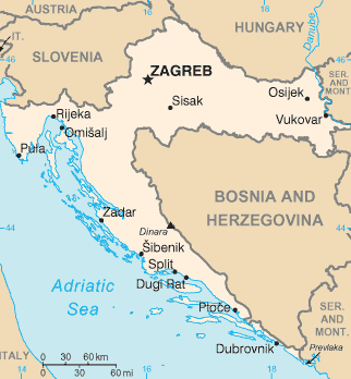 Карта Хорватии