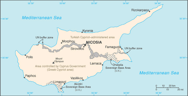 Карта Кипра