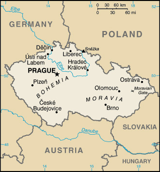 Карта Чехии
