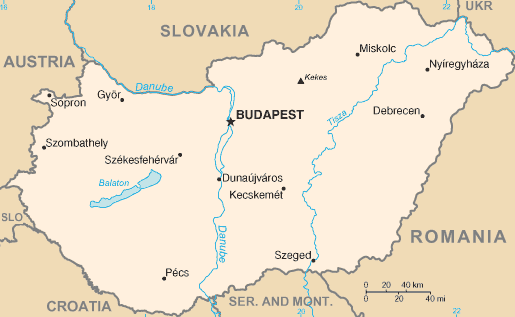 Карта Венгрии