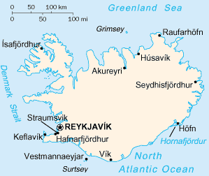 Карта Исландии