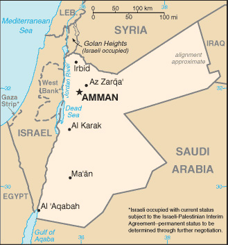 Карта Иордании