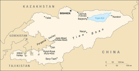 Карта Киргизии