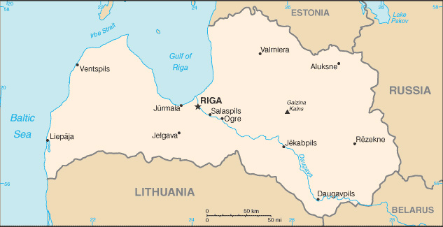 Карта Латвии