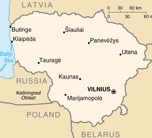 Карта Литвы
