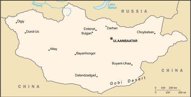 Карта Монголии