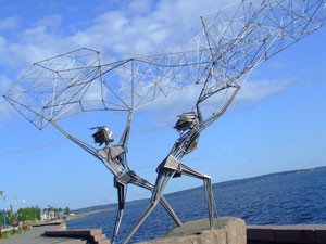Памятник Рыбаки, набережная Онежского озера, Петрозаводск