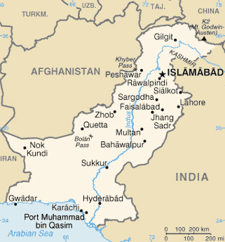 Карта Пакистана
