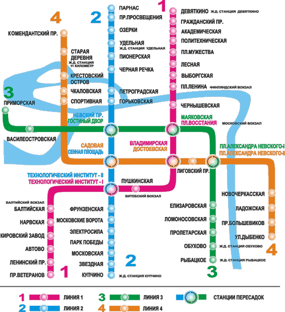 Карта метро, Санкт-Петербург